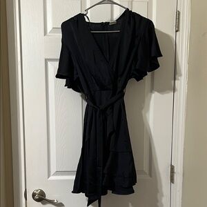 Elegant Black Wrap Dress